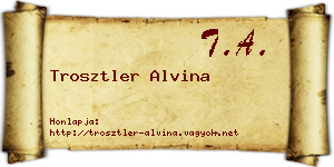 Trosztler Alvina névjegykártya